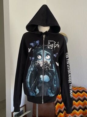 Tim Burton's Corpse Bride Rare Zip Up Hoodie